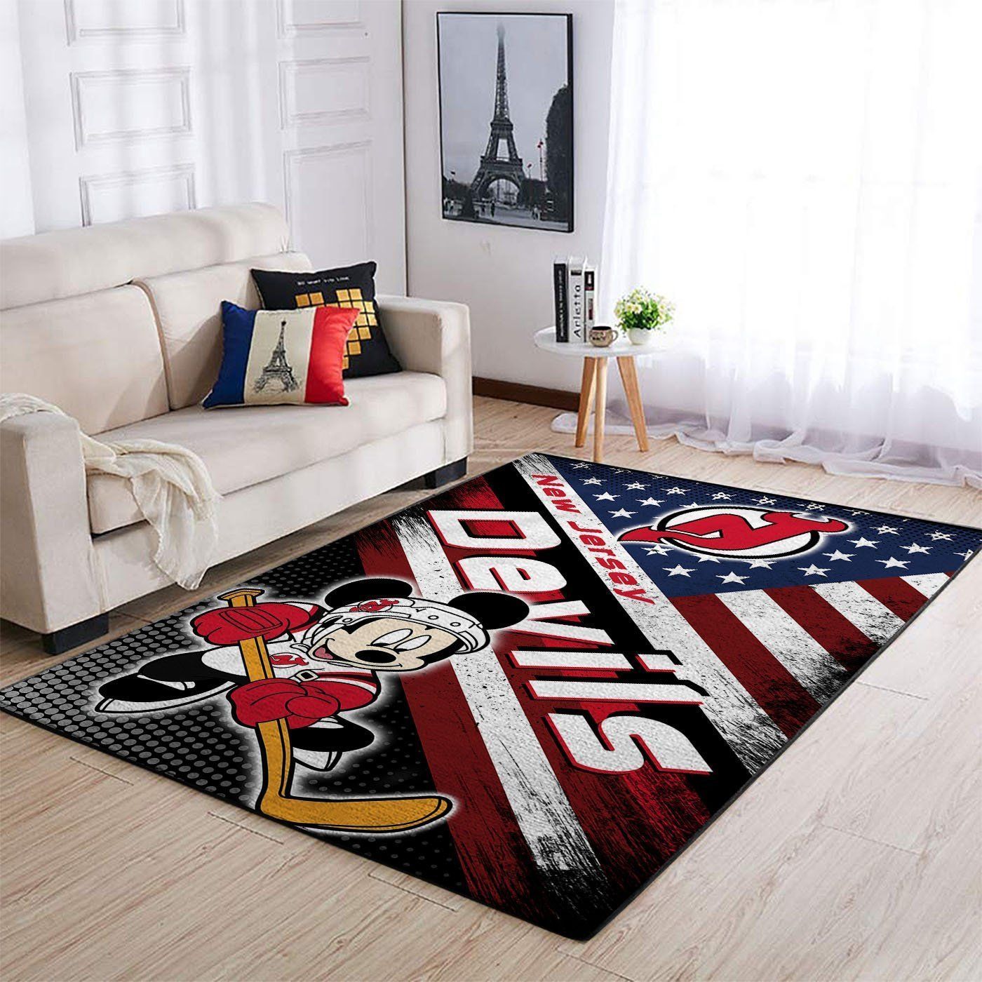 New Jersey Devils Nhl Team Logo Mickey Us Type 7697 Rug Living Room Home Decor Area Carpet