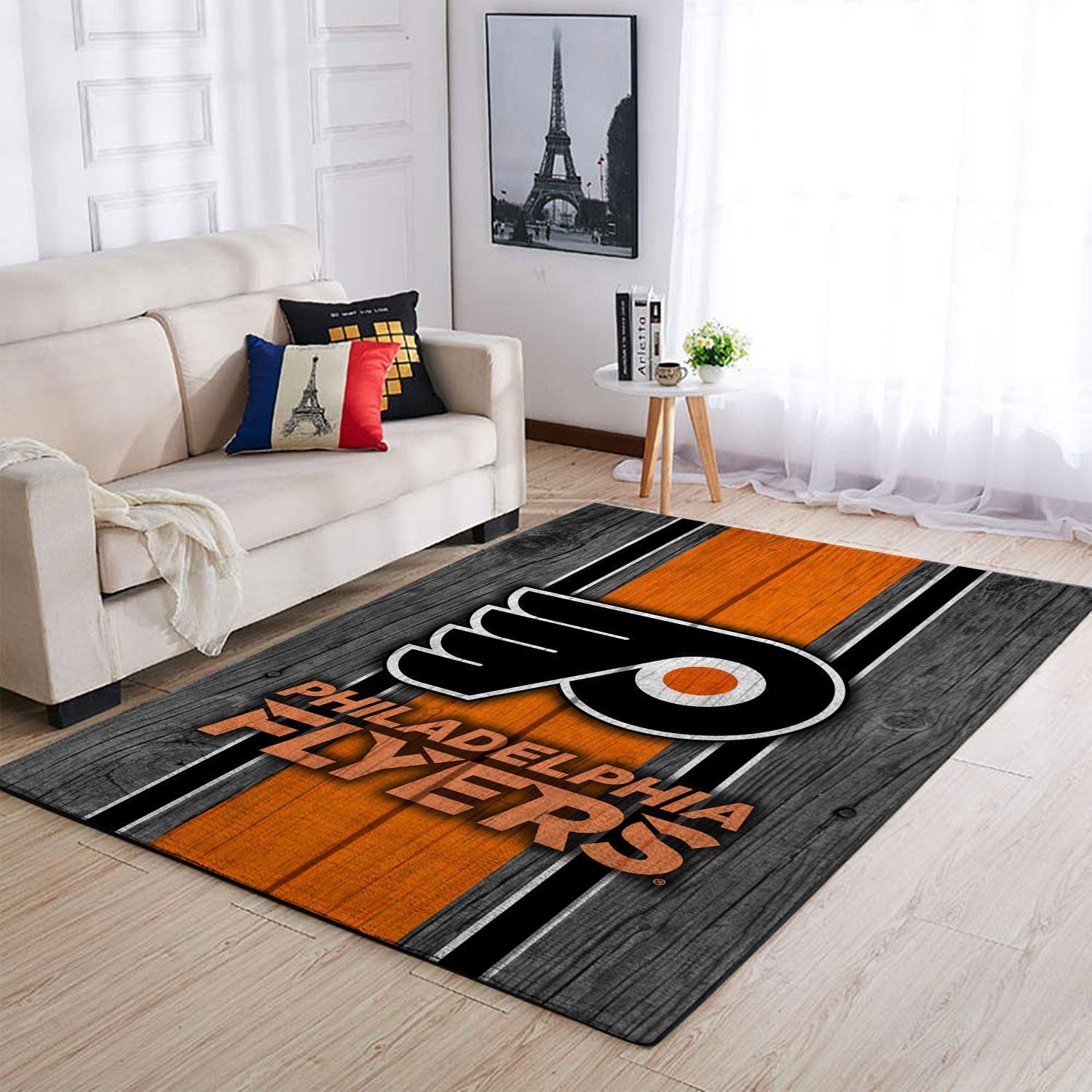 Philadelphia Flyers Nhl Team Logo Type 7702 Rug Living Room Home Decor Area Carpet