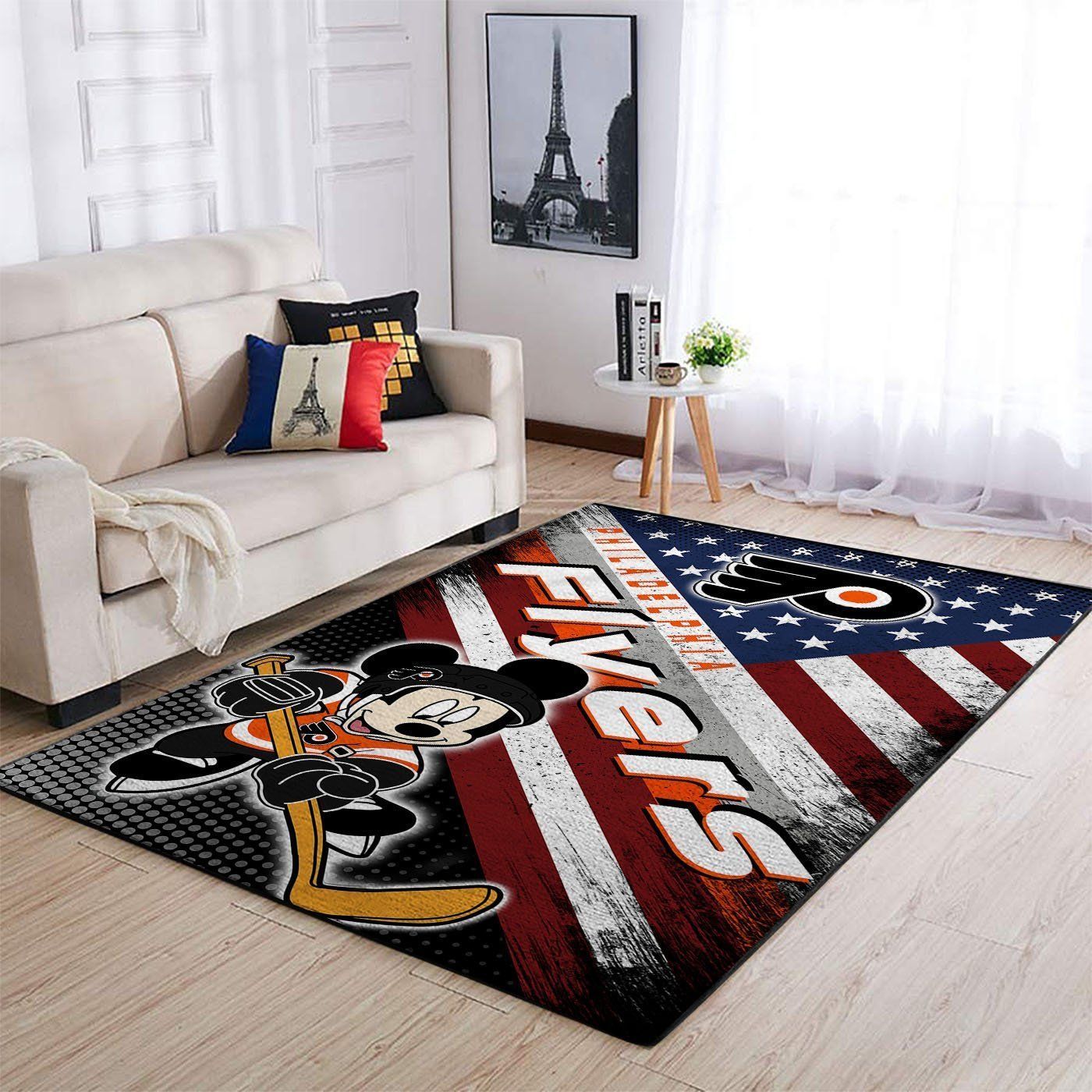 Philadelphia Flyers Nhl Team Logo Mickey Us Type 7709 Rug Home Decor Area Carpet Living Room