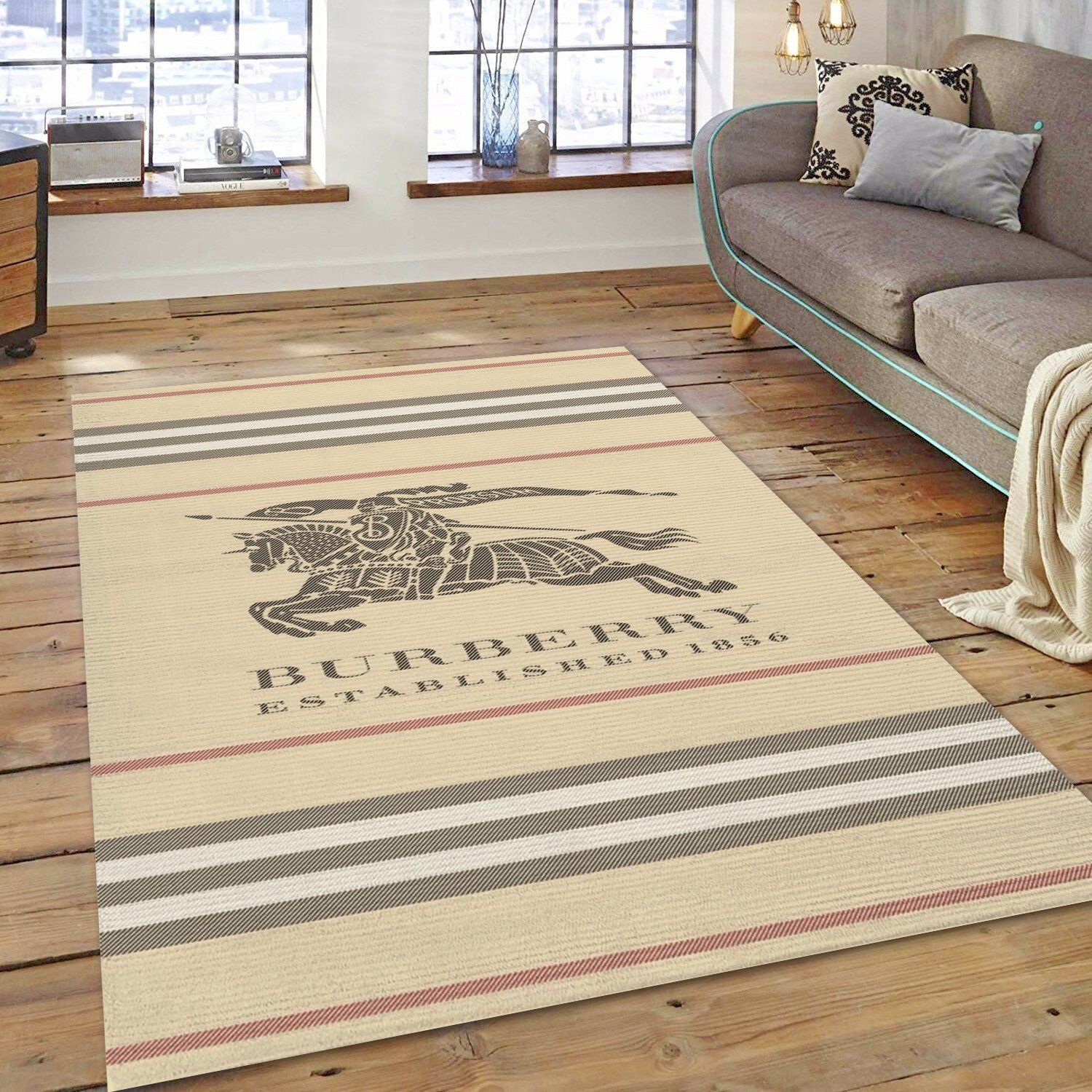 Burberry Ver Bed Luxury Fashion Brand Rug Door Mat Home Decor Area Carpet