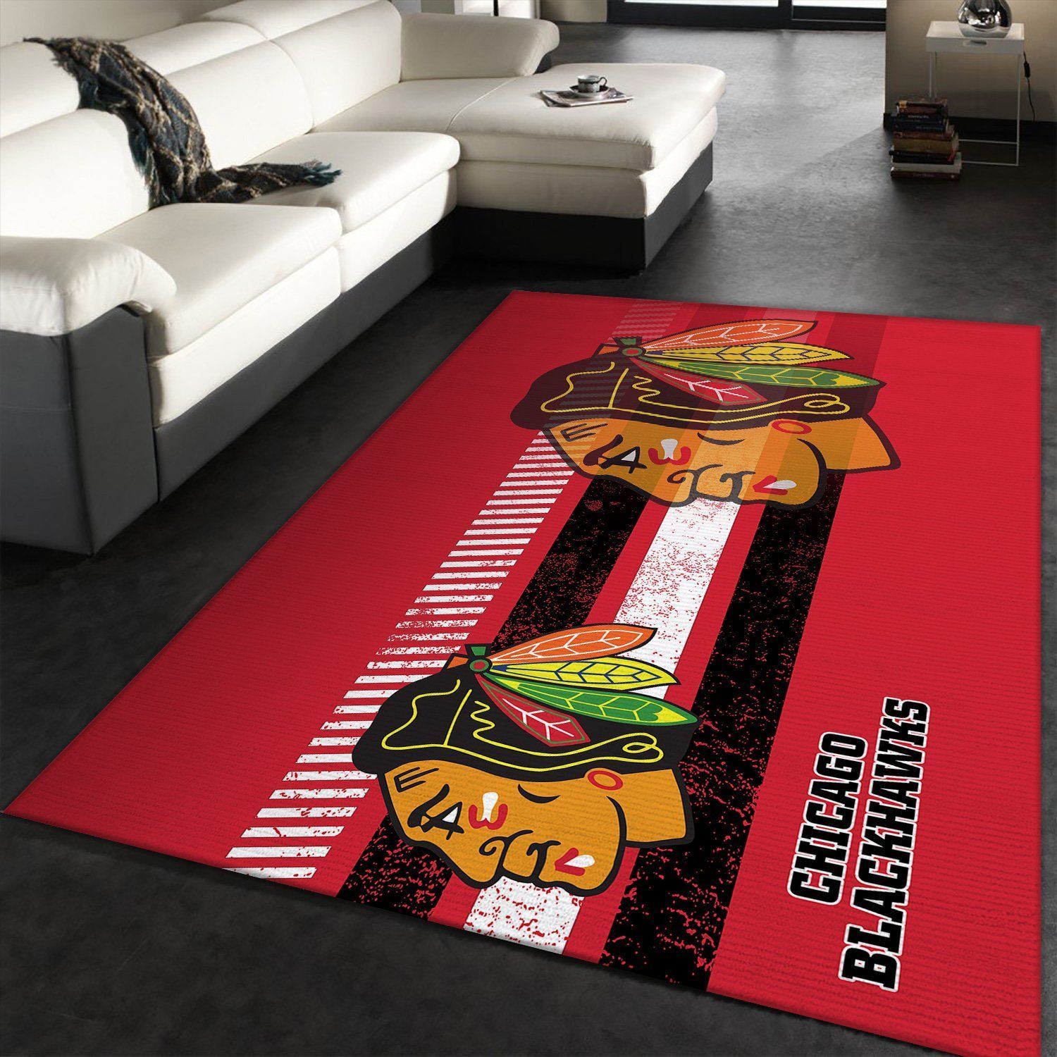 Chicago Blackhawks Nhl Team Logo Custom Type 7727 Rug Area Carpet Living Room Home Decor