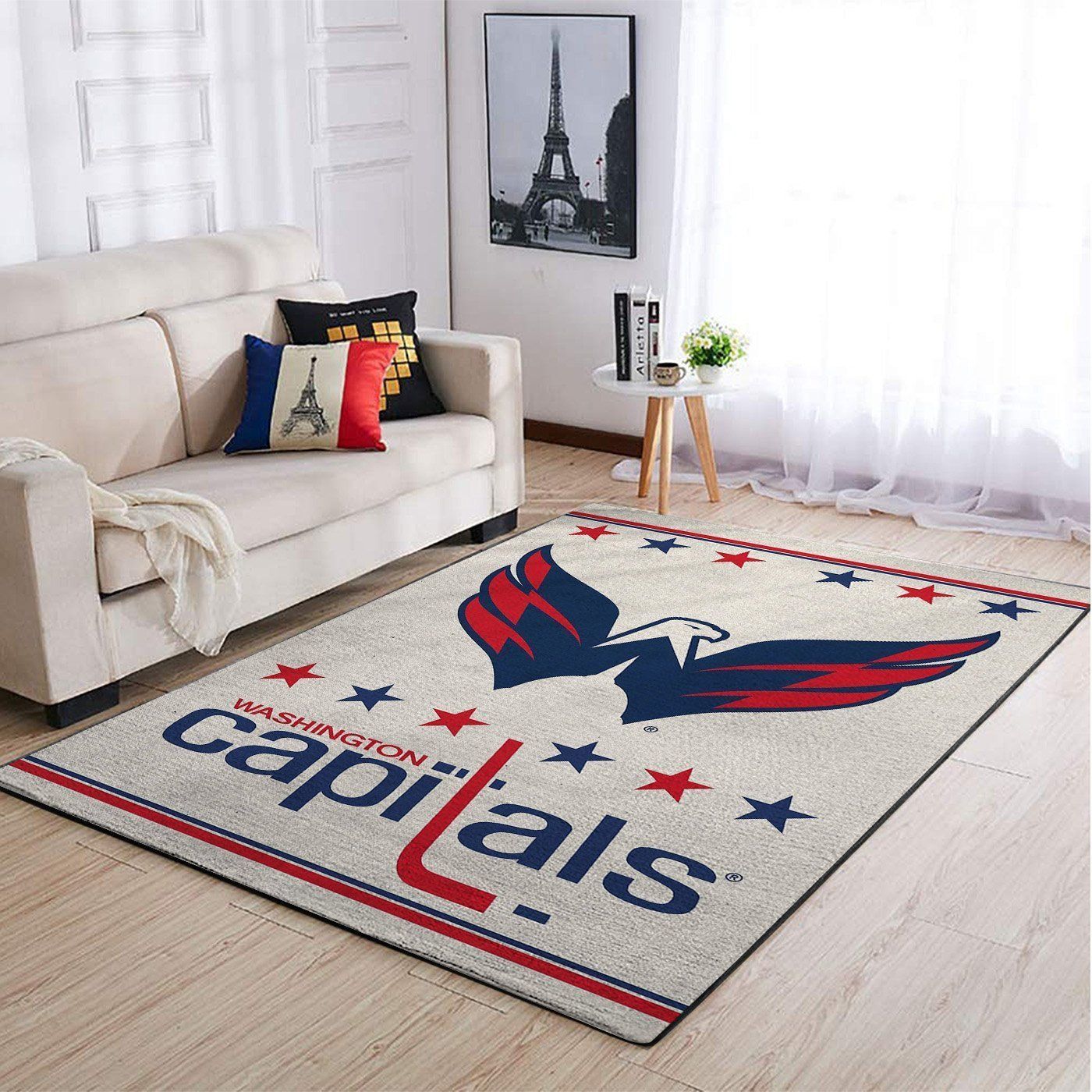 Washington Capitals Nhl Team Logo Type 7739 Rug Area Carpet Living Room Home Decor