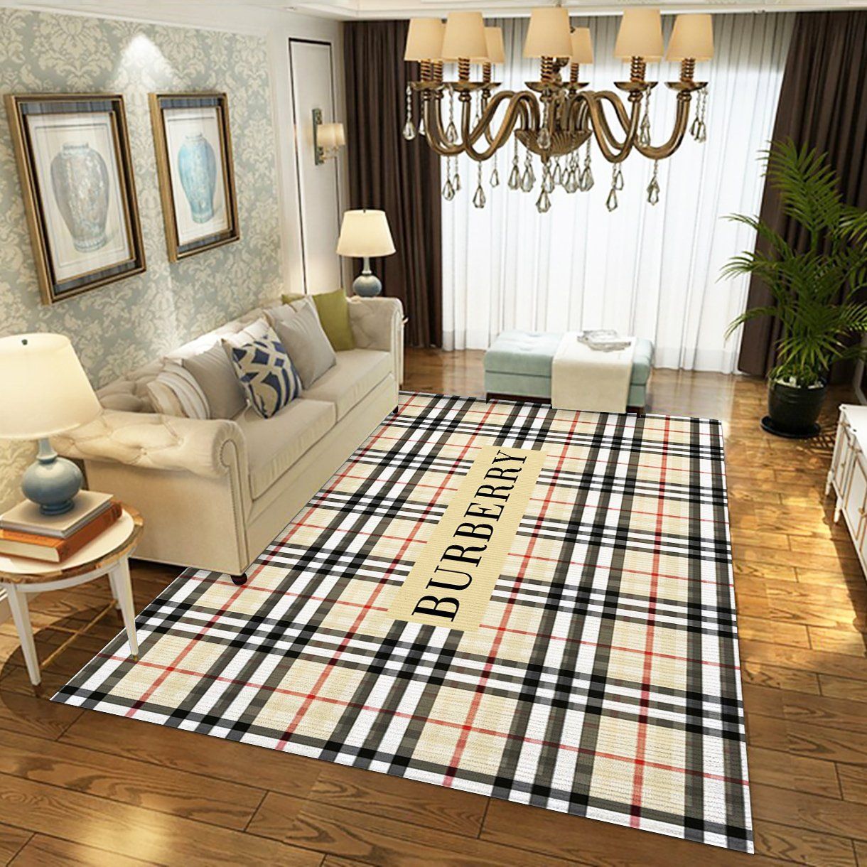 Burberry Ver Bed Luxury Fashion Brand Rug Door Mat Area Carpet Home Decor