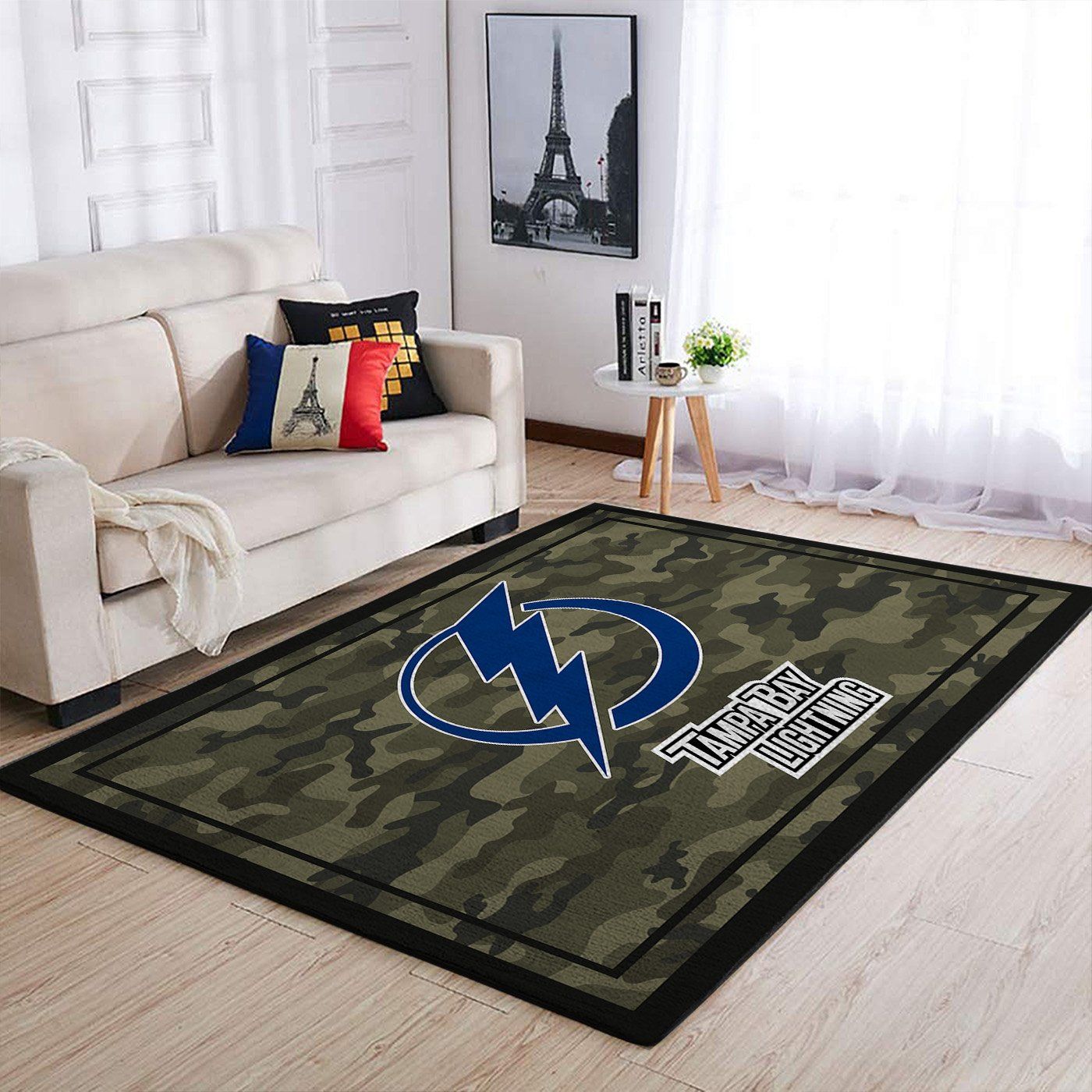 Tampa Bay Lightning Nhl Team Logo Camo Type 7752 Rug Home Decor Living Room Area Carpet