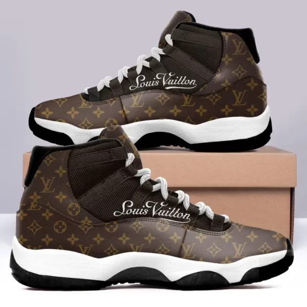 Brown Louis Vuitton Air Jordan 11 Sport Luxury Sneakers Fashion Shoes