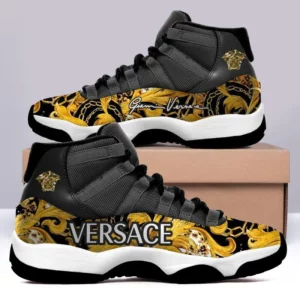 Gianni Versace Gold Black Air Jordan 11 Sport Shoes Fashion Sneakers Luxury