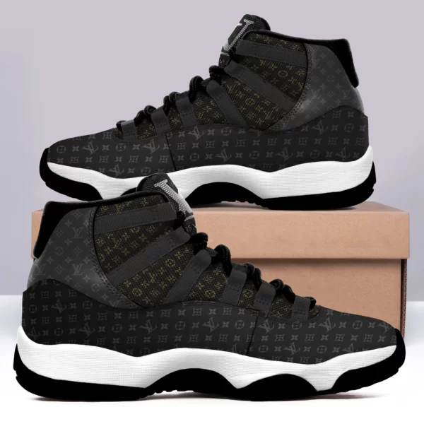 Louis Vuitton Air Jordan 11 Black Monogram Luxury Sport Shoes Sneakers Fashion