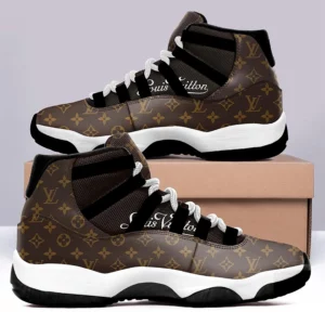 Louis Vuitton Black Brown Air Jordan 11 Shoes Luxury Sport Fashion Sneakers