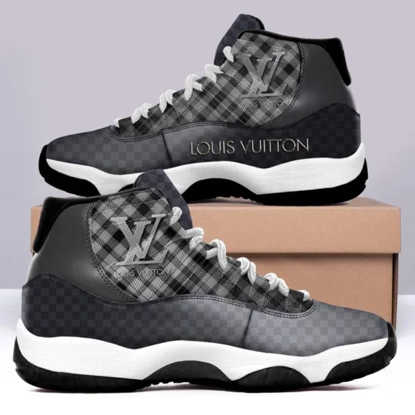 Louis Vuitton Air Jordan 11 Black Sneakers Shoes Fashion Luxury Sport