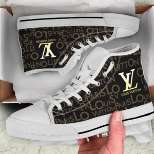 Louis Vuitton Logo High Top Canvas Shoes Luxury Brand Gifts For Men Women