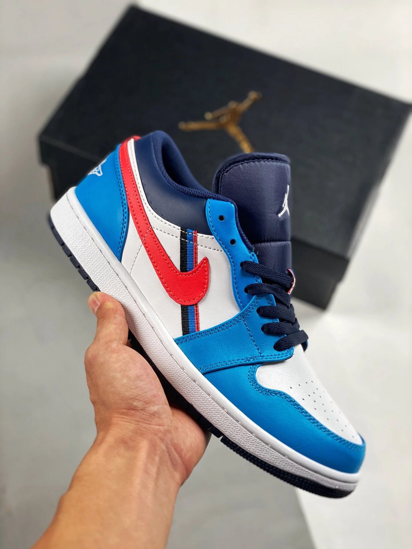 Air Jordan 1 Low White Blue Crimson For Sale