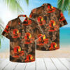 Bigfoot At Sunset Orange Funny Crazy Vintage Hawaiian Shirt