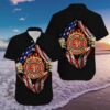 Black Firefighter American Flag S Hawaiian Shirt