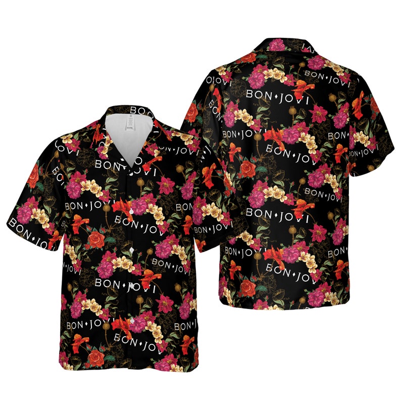 Bon Jovi Bon Jovi Button Upmusictropicalbon Jovi Trip S Hawaiian Shirt