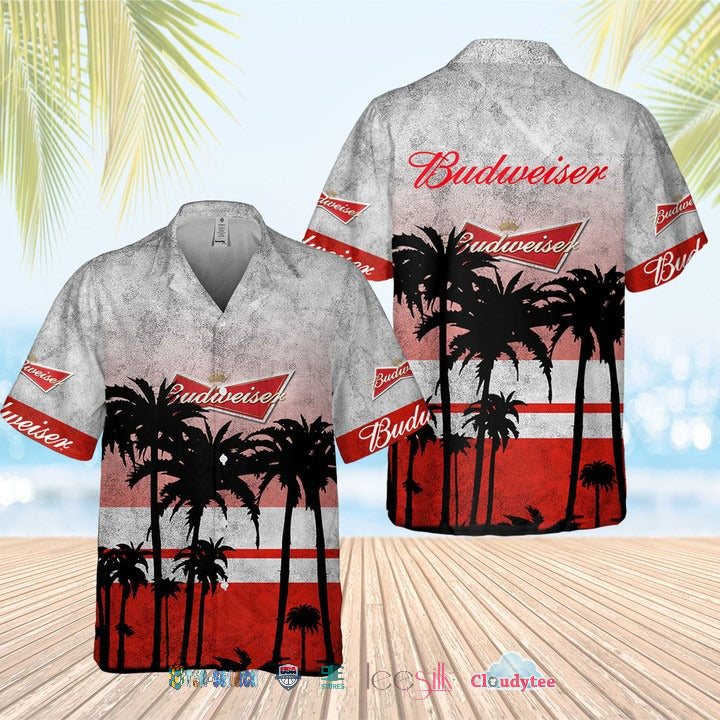 Budweiser Beer Palm Tree Hawaiian Shirt