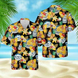 Busch Light Beer Pineapple And Hawaiian Shirt