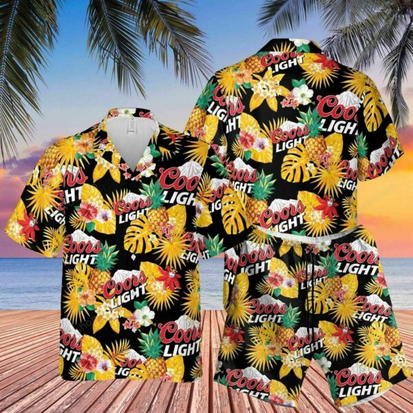 Coors Light Beer Pineapple And Hawaiian Shirt