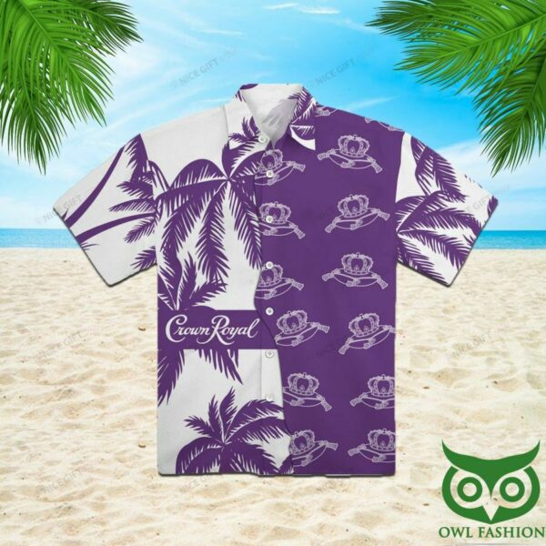 Crown Royal Dark Purple And White Coconut Hawaiian Shirt