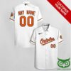 Baltimore Orioles White And Orange Hawaiian Shirt