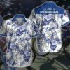 Cycling Floral Life Behind Bar Bicycle White Hawaiian Shirt