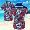 Dallas Cowboys Red Bloom S Hawaiian Shirt