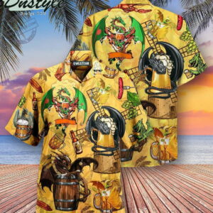 Dragon Drunkgon Loves Beer Hawaiian Shirt