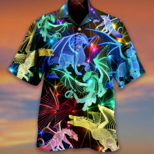 Dragon Neon Pattern Hawaiian Shirt