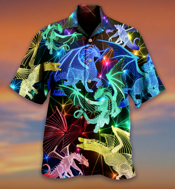 Dragon Neon Pattern Hawaiian Shirt