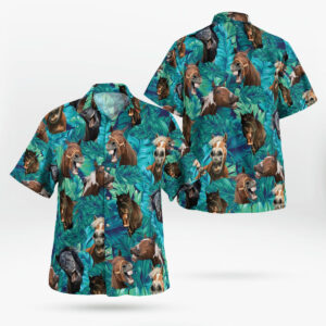 Funny Horse Pattern Hawaiian Shirt