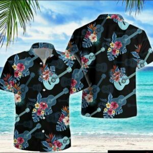 Guitar Tropical Hawaiian Shirt Summer Beach Outfit