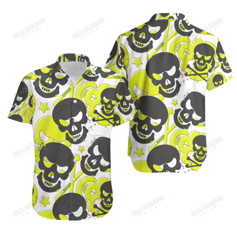 Love Skull Danger Yellow Hawaiian Shirt