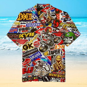 Motorcycle Racing Label Hawaiian Shirt