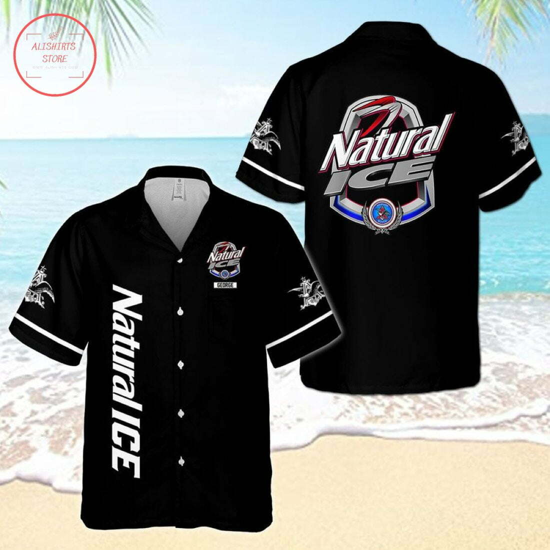 Natural Ice Black Hawaiian Shirt Summer Beach Outfit