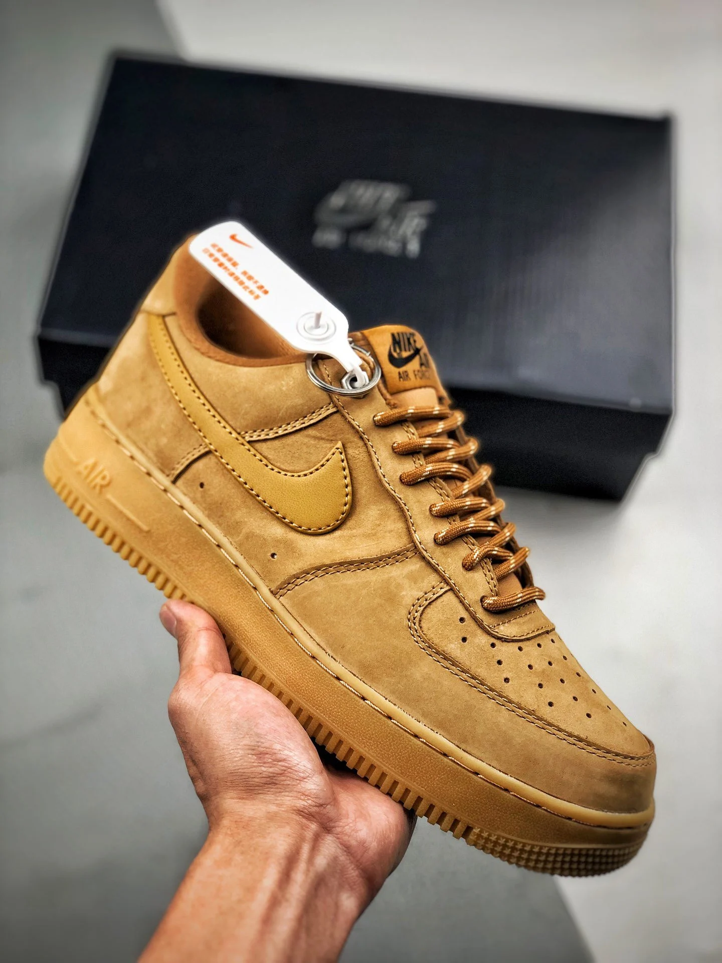 Nike Air Force 1 FlaxGum Light Brown Black Wheat For Sale