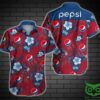Pepsi Floral Red And Blue Hawaiian Shirt