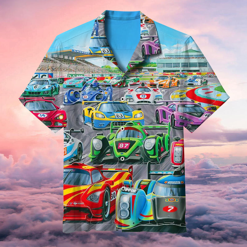 Racing Car Hawaiian Shirt Summer Outfit Beach