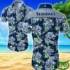 Seattle Seahawks Floral Dark Blue And Gray Hawaiian Shirt