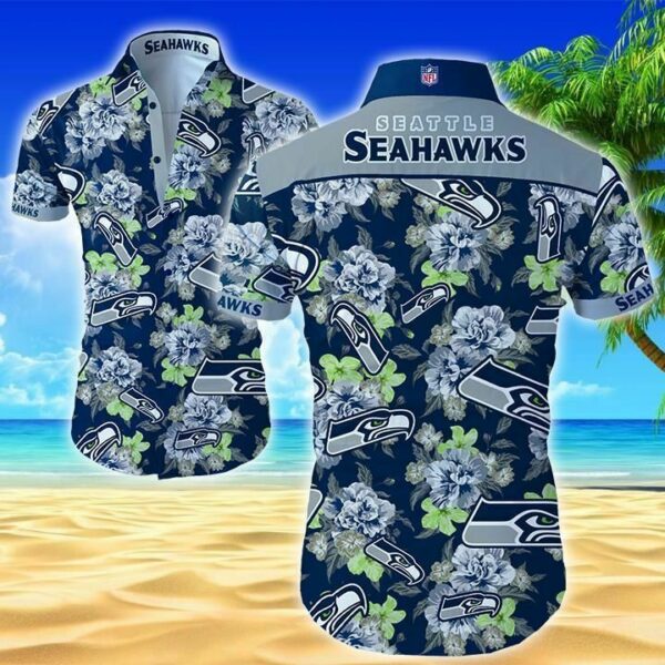 Seattle Seahawks Button Up Hawaiian Shirt