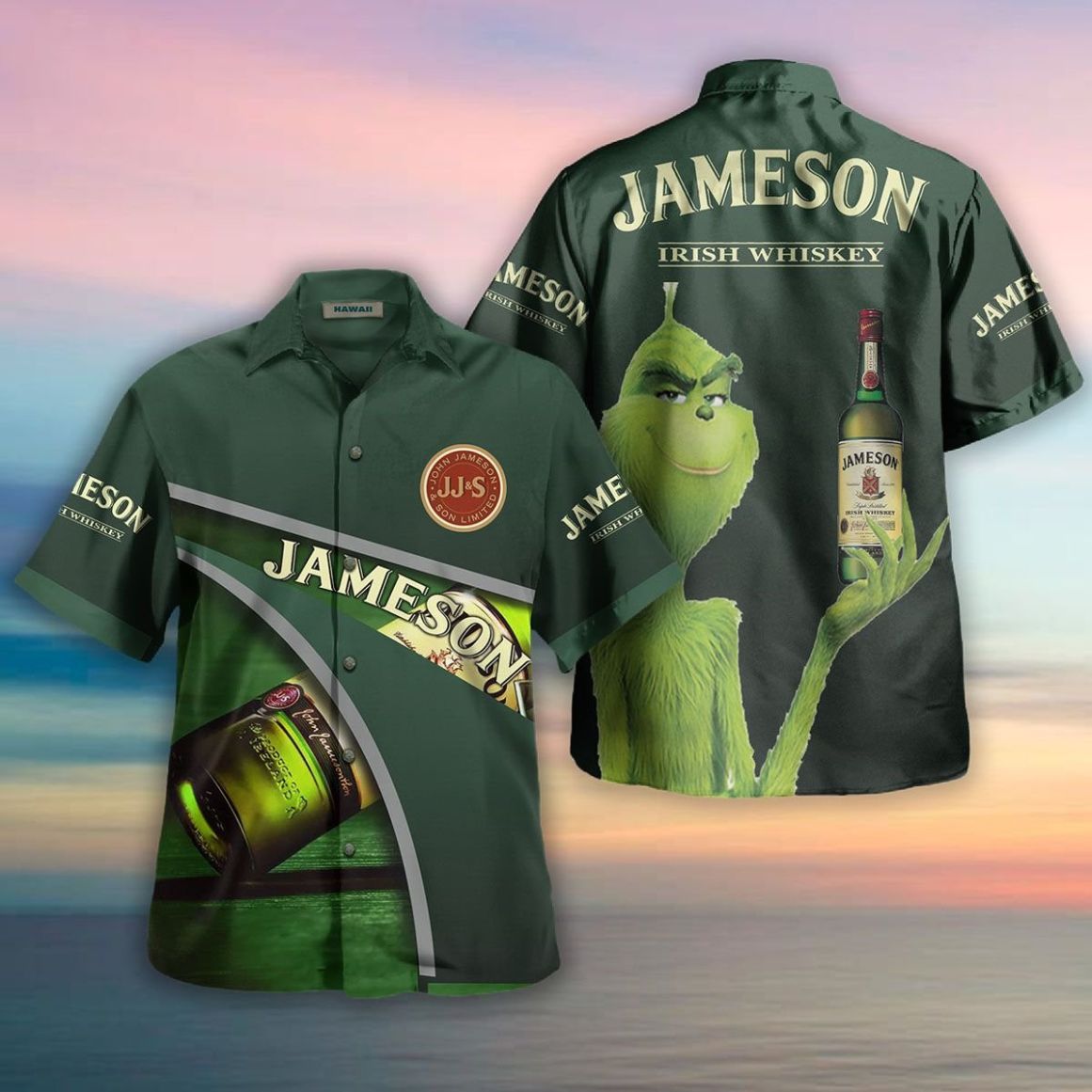 The Grinch Jameson Irish Whiskey Hawaiian Shirt