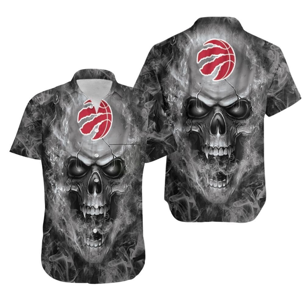 Toronto Raptors Fan Skull Hawaiian Shirt