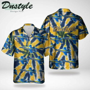 Us Navy Blue Angels F/A18E Super Hornets Tie Dye Hawaiian Shirt