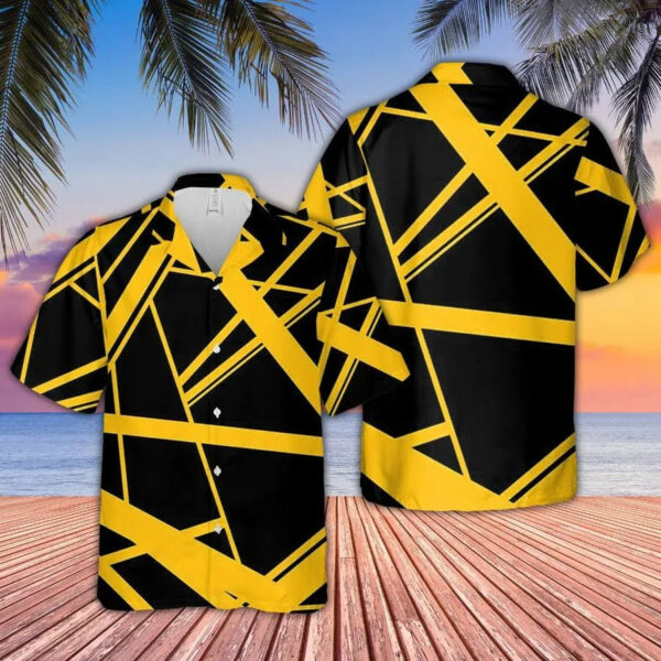 Van Halen For Fan Evh Memorials Eddie Van Halen Yellow Guitar Hg Hawaiian Shirt