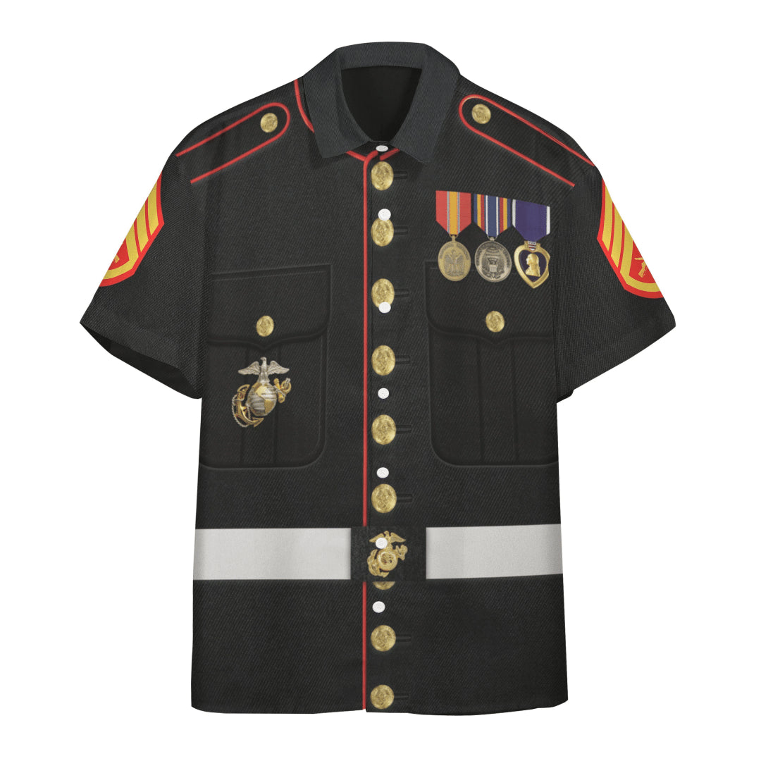 Marine Corps Uniform Custom For Hawaiian Shirt