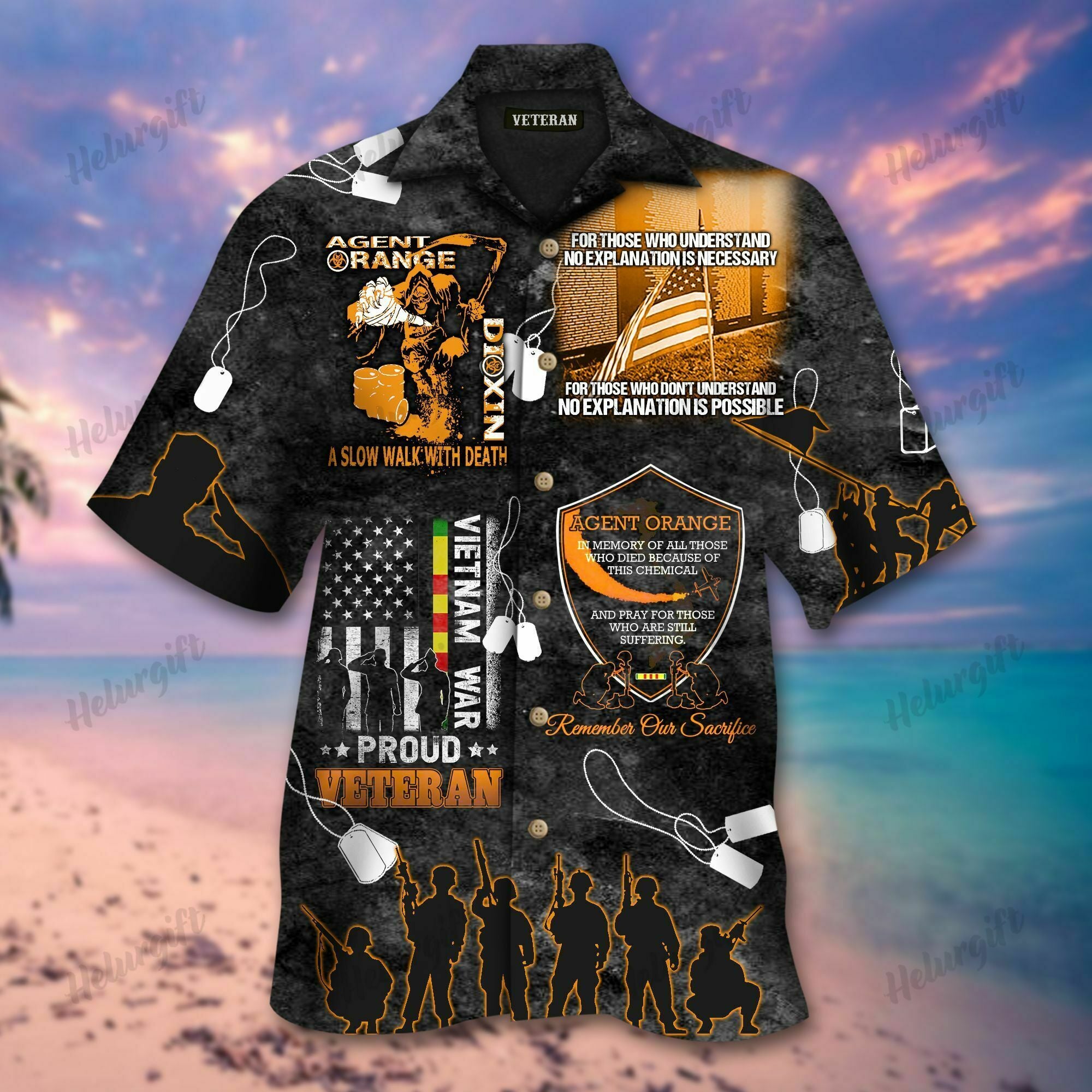 Agent Orange Vietnam Proud Veteran Memorial Hawaiian Shirt