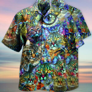 Amazing Kaleidoscope Cat Hawaiian Shirt