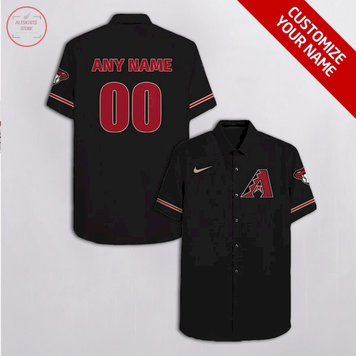 Arizona Diamondbacks Personalized Black Hawaiian Shirt