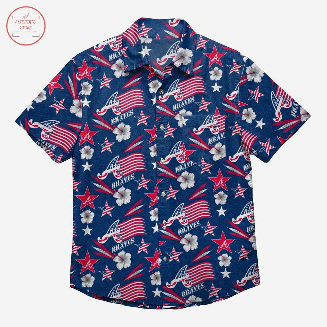 Atlanta Braves Americana Hawaiian Shirt