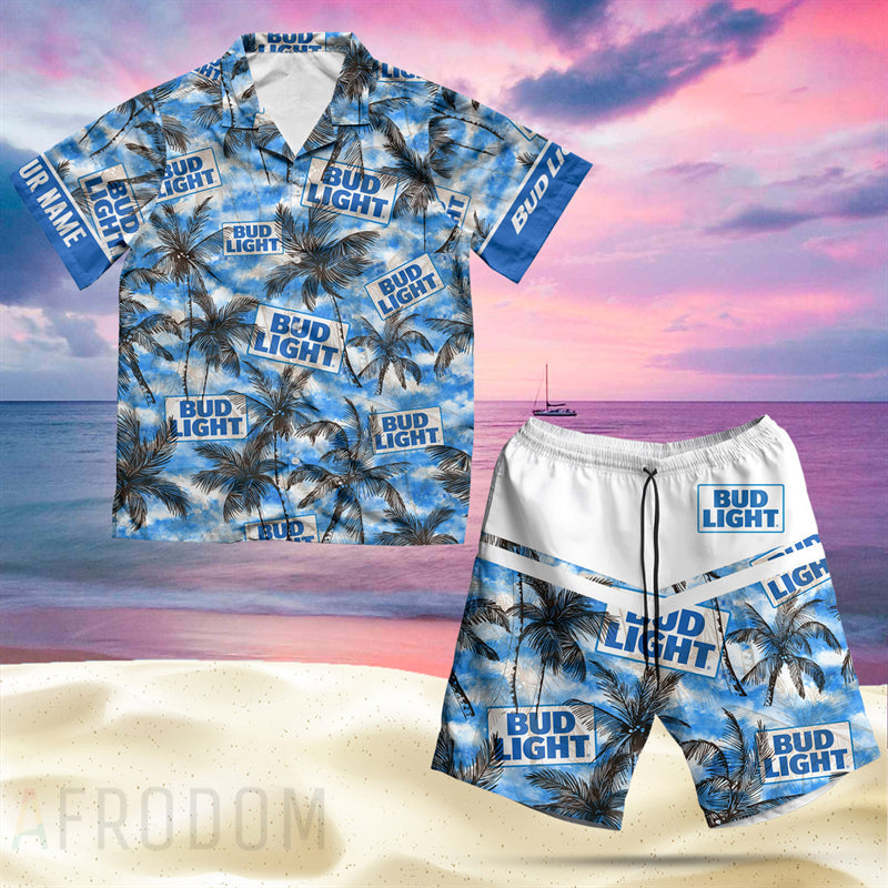 Bud Light Beer Hawaiian Shirt Beach Outfit Summer