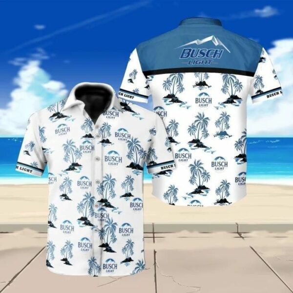 Busch Light Beer Floral Hawaiian Shirt