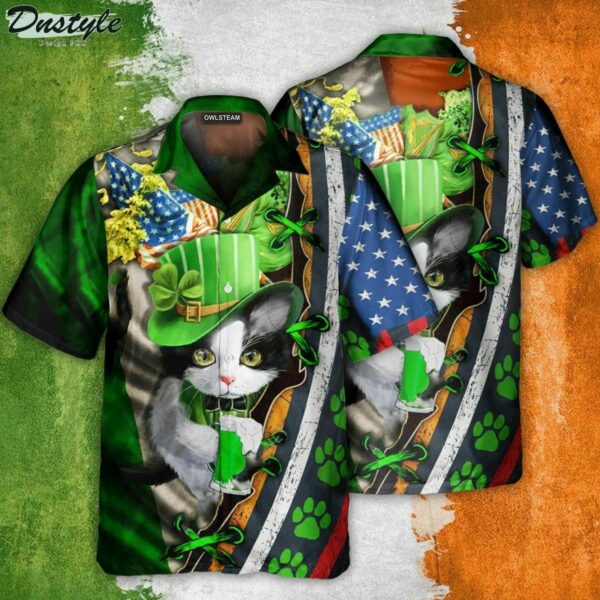 Cats Its Not A Party Until An Irish Cat Show Up Edition Hawaiian Shirt